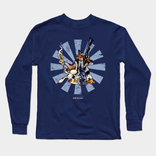 Sam And Max Retro Japanese Long Sleeve T-Shirt by Nova5